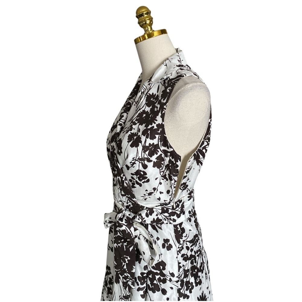 Dressbarn Women’s Fit & Flare Floral Pleated Sleeveless Collared Midi Dress Sz 4 - Picture 9 of 12
